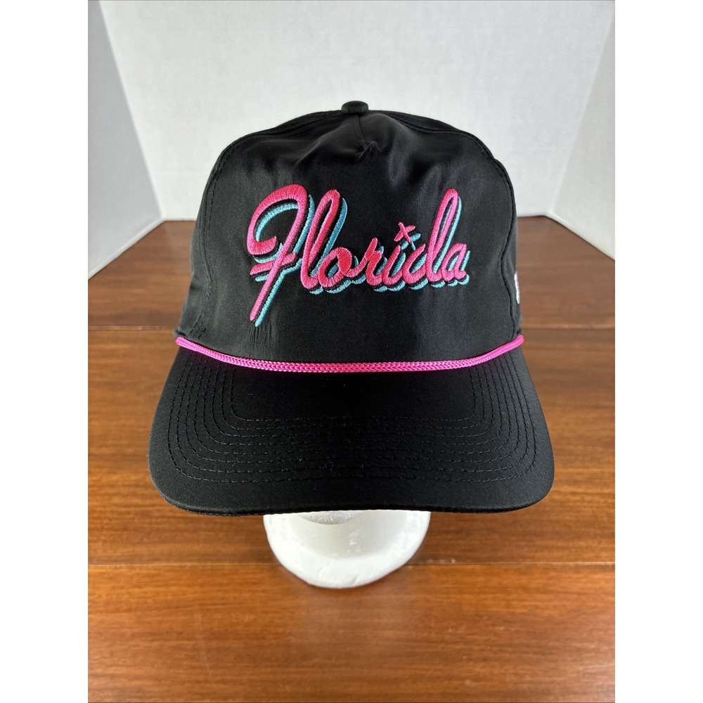 Bad Birdie Florida Golf Hat-Neon Pink & Black-Adjustable Snapback NWT